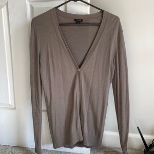 Ann Taylor, medium, taupe, button down sweater